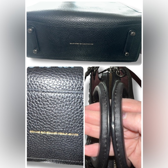 Coach 1941 Rogue 30 LEATHER Bag Satchel Shoulder Tea Rose Appliqué BLK Metallic - Picture 10 of 17